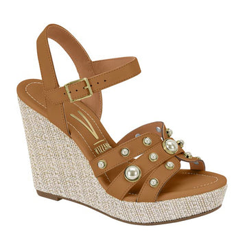 Vizzano 6283-2117 Studded Wedge Sandal in Camel